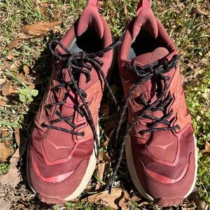 Hoka Women's Burgundy Athletic Shoes with Black Laces
